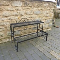 Poppyforge 2 Tier Garden Pot Stand - Steel - L43.2 x W82.5 x H50.8 cm - Black - thumbnail 2