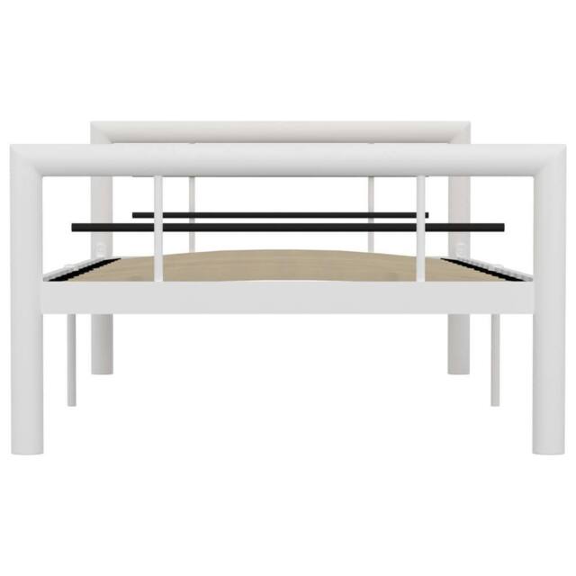 Berkfield Home Elegant Bed Frame White & Black Metal 100x200 cm - image 1