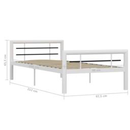 Berkfield Home Elegant Bed Frame White & Black Metal 100x200 cm - thumbnail 6