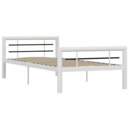 Berkfield Home Elegant Bed Frame White & Black Metal 100x200 cm - thumbnail 3