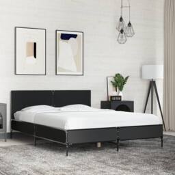 Berkfield Home Durable Bed Frame without Mattress Black 140x200 cm - thumbnail 2