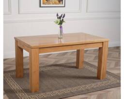 Thats Furniture Dakot 127 x 82cm Oak Small Dining Table & 4 Lola Leather Chairs in Cream - Size: 127 x 82 cm - thumbnail 4
