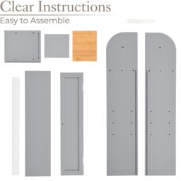 Christow Toilet Roll Holder Cabinet Freestanding Grey Bamboo Wood Bathroom Unit - thumbnail 5