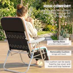 OUTSUNNY Set of 2 Adjustable Sun Lounger Recliner Reclining Seat - Size: 120 - thumbnail 5