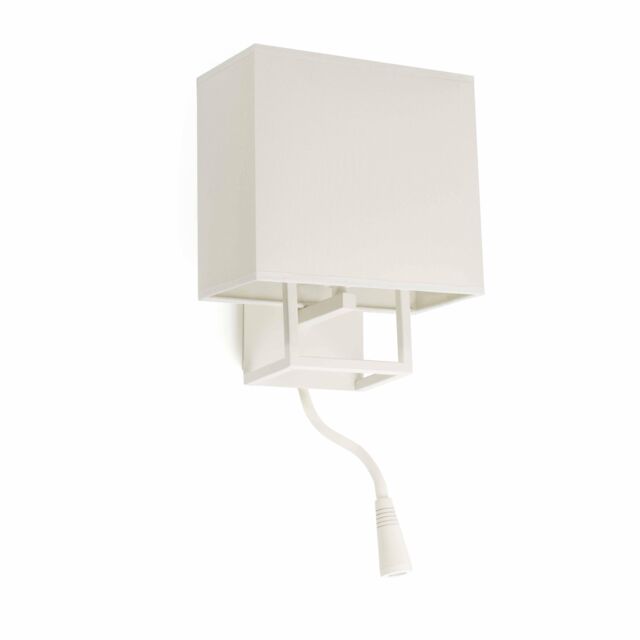 Netlighting Vesper 1 Light Indoor Wall Light Reading Lamp White with Shade E14 - image 1