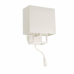 Netlighting Vesper 1 Light Indoor Wall Light Reading Lamp White with Shade E14 - thumbnail 1