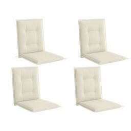 OUTSUNNY Set of 4 Garden Chair Cushions, Outdoor Seat Pads in White - thumbnail 2