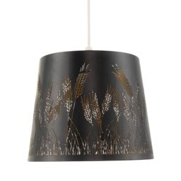 Happy Homewares Corn Field & Grass Laser Cut Black Pendant Shade with Gold Inner - thumbnail 2