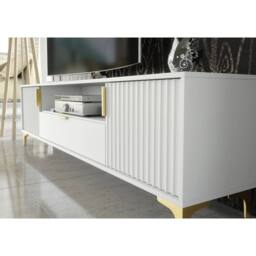 Mex Furniture LTD TV Unit Tide Crest 200cm - White & Gold - thumbnail 3