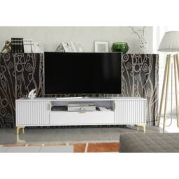 Mex Furniture LTD TV Unit Tide Crest 200cm - White & Gold - thumbnail 5