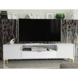 Mex Furniture LTD TV Unit Tide Crest 200cm - White & Gold - thumbnail 4