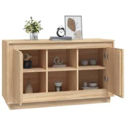Berkfield Home Sideboard Sonoma Oak 102x35x60 cm Engineered Wood in Light Oak - Size: 102 x 35 x 60 cm - thumbnail 4