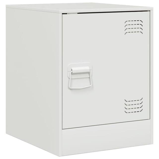 Berkfield Home Bedside Cabinet White 34.5x39x44 cm Steel - image 1