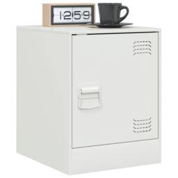 Berkfield Home Bedside Cabinet White 34.5x39x44 cm Steel - thumbnail 4