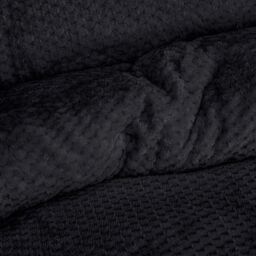 Smart Living Luxury Super Soft & Reversible Waffle Teddy Fleece Duvet Set in Black - Size: King - thumbnail 3