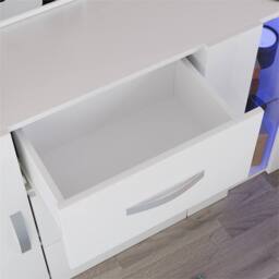 SPETLEK LED Sideboard 2 Door 3 Drawer Storage High Gloss TV Unit in White - thumbnail 3