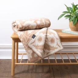 Native Natural Soft Beige Bird Pure Wool Blanket - Size: Large - thumbnail 1