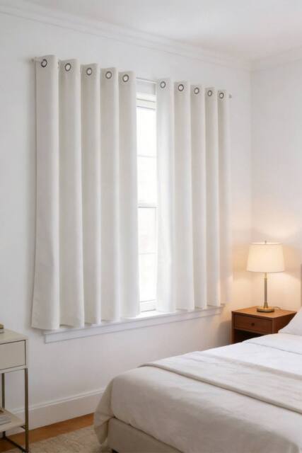 Living and Home 2 Panels Solid Colour Blackout Chenille Curtains in Beige - Size: 117 cm width x 183 cm drop - image 1