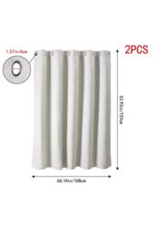 Living and Home 2 Panels Solid Colour Blackout Chenille Curtains in Beige - Size: 117 cm width x 183 cm drop - thumbnail 6