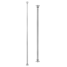 mysmartbuy Telescopic Easy-Fix Clothes or Curtain Rail - No Tools Stainless Steel Rod for Alcoves, Wardrobes, Windows - Extends from 69-130cm - thumbnail 2