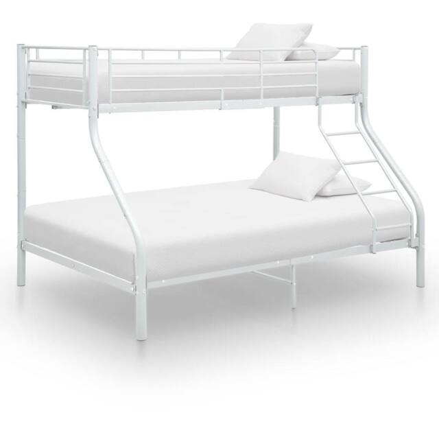 Berkfield Home Bunk Bed Frame White Metal 140x200 cm/90x200 cm - image 1