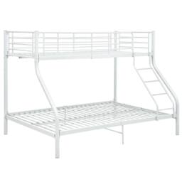 Berkfield Home Bunk Bed Frame White Metal 140x200 cm/90x200 cm - thumbnail 2