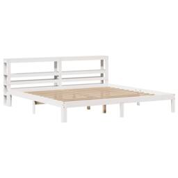 Berkfield Home Beautiful Bed Frame with Headboard without Mattress White 200x200 cm - thumbnail 1