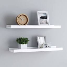 Berkfield Home Picture Frame Ledge Shelves 2 pcs White 40x9x3 cm MDF - Size: 40 x 9 x 3 cm - thumbnail 2