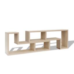 Berkfield Home TV Cabinet Double L-Shaped Oak in Light Oak - thumbnail 3