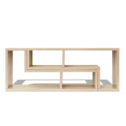 Berkfield Home TV Cabinet Double L-Shaped Oak in Light Oak - thumbnail 4