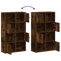 Berkfield Home Durable Bookcase Smoked Oak 60x24x101.5 cm Engineered Wood in Brown - thumbnail 8