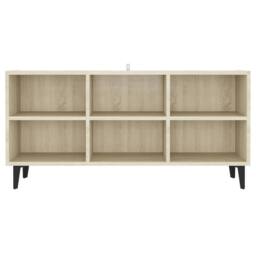Berkfield Home TV Cabinet with Metal Legs Sonoma Oak 103.5x30x50 cm in Light Tan - thumbnail 4