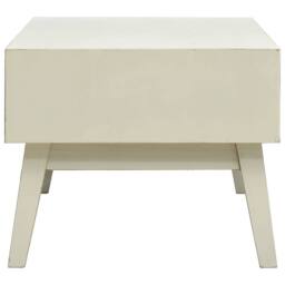 Berkfield Home Coffee Table with 2 Drawers Carving Grey 110x50x40 cm Wood in Off-White - Size: 110 x 50 x 40 cm - thumbnail 6