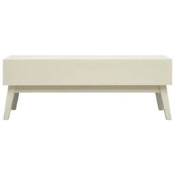 Berkfield Home Coffee Table with 2 Drawers Carving Grey 110x50x40 cm Wood in Off-White - Size: 110 x 50 x 40 cm - thumbnail 5