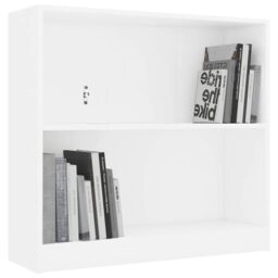 Berkfield Home Bookshelf White 80x24x75 cm Engineered Wood - Size: 80 x 24 x 75 cm - thumbnail 3