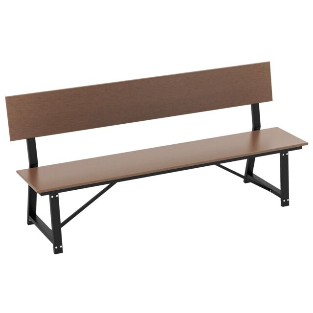 Costway 183cm Outdoor Garden Bench 4-Person Patio Long Chair w/ HDPE Backrest in Brown - image 1