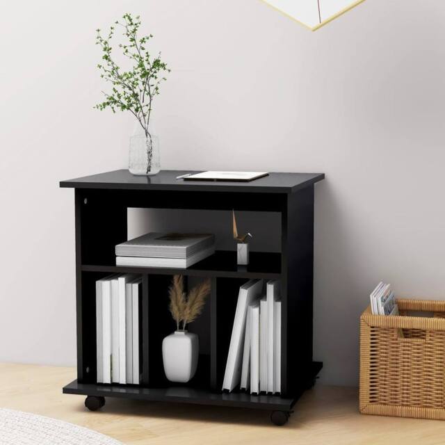Berkfield Home Rolling Cabinet Black 60x45x60 cm Engineered Wood - Size: 60 x 45 x 60 cm - image 1