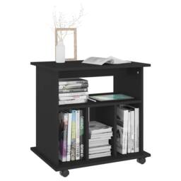 Berkfield Home Rolling Cabinet Black 60x45x60 cm Engineered Wood - Size: 60 x 45 x 60 cm - thumbnail 6