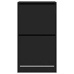 Berkfield Home Shoe Cabinet with 2 Flip-Drawers Black 60x42x108 cm - Size: 60 x 42 x 108 cm - thumbnail 6