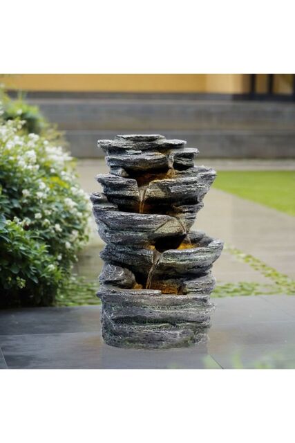 Garden Sanctuary Creative Rockery Decoration Outdoor Water Fountain in Natural - image 1