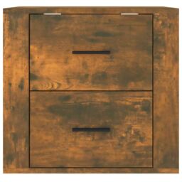Berkfield Home Wall-mounted Bedside Cabinet Smoked Oak 50x36x47 cm in Brown - Size: 50 x 36 x 47 cm - thumbnail 6