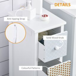 HOMCOM Chest of Drawers 4 Drawer Dresser Slim Storage Cabinet for Bedroom in White - thumbnail 6