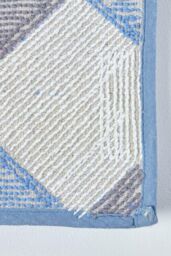 Homescapes Harlequin Pattern Yellow & Grey Cotton Bath Mat in Blue - thumbnail 4