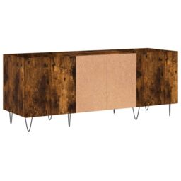Berkfield Home Record Cabinet Smoked Oak 121x38x48 cm Engineered Wood in Brown - Size: 121 x 38 x 48 cm - thumbnail 6