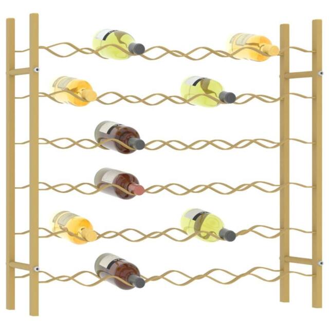 Berkfield Home Modern Wine Rack for 36 Bottles Gold Metal - image 1