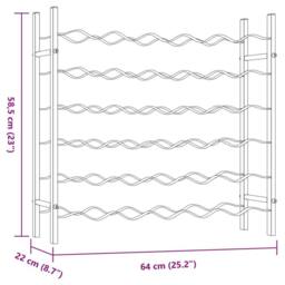 Berkfield Home Modern Wine Rack for 36 Bottles Gold Metal - thumbnail 8
