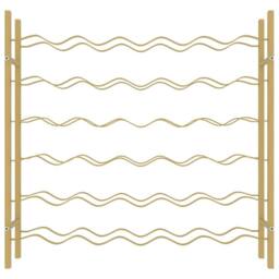 Berkfield Home Modern Wine Rack for 36 Bottles Gold Metal - thumbnail 4
