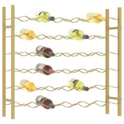 Berkfield Home Modern Wine Rack for 36 Bottles Gold Metal - thumbnail 1