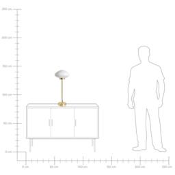 Wyld and Coco Gold Iron Table Lamp with Mushroom Milk Glass Shade - thumbnail 8