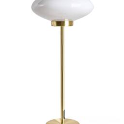 Wyld and Coco Gold Iron Table Lamp with Mushroom Milk Glass Shade - thumbnail 2